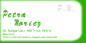 petra moricz business card